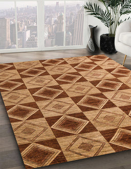 Abstract Orange Modern Rug in Family Room, abs5544