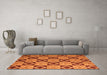 Machine Washable Abstract Orange Modern Area Rugs in a Living Room, wshabs5544org