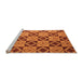 Sideview of Machine Washable Abstract Orange Modern Area Rugs, wshabs5544org