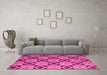 Machine Washable Abstract Pink Modern Rug in a Living Room, wshabs5544pnk