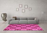 Machine Washable Abstract Pink Modern Rug, wshabs5544pnk