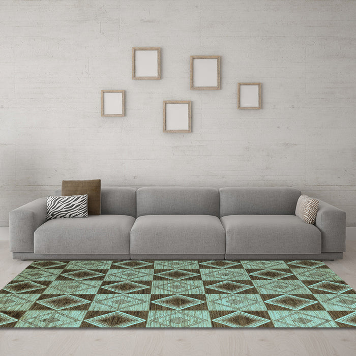 Machine Washable Abstract Light Blue Modern Rug in a Living Room, wshabs5544lblu