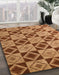 Abstract Orange Modern Rug in Family Room, abs5544