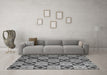 Machine Washable Abstract Gray Modern Rug in a Living Room,, wshabs5544gry