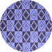 Round Abstract Blue Modern Rug, abs5544blu