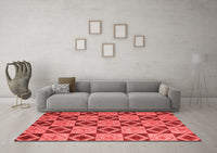 Machine Washable Abstract Red Modern Rug, wshabs5544red