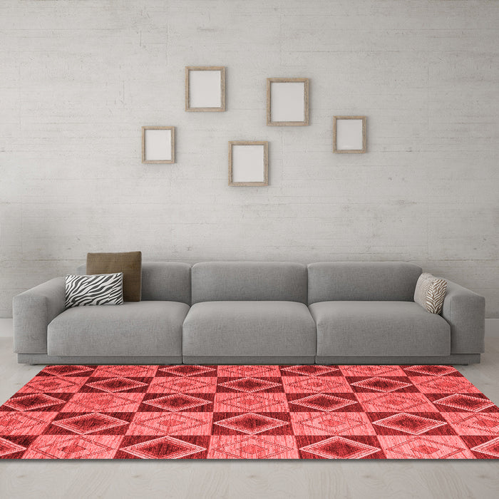 Modern Red Washable Rugs