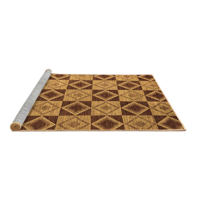 Sideview of Machine Washable Abstract Brown Modern Rug, wshabs5544brn