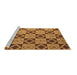 Sideview of Machine Washable Abstract Brown Modern Rug, wshabs5544brn