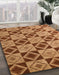 Machine Washable Abstract Orange Rug in a Family Room, wshabs5544