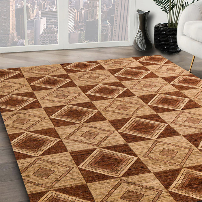 Machine Washable Abstract Orange Rug in a Family Room, wshabs5544