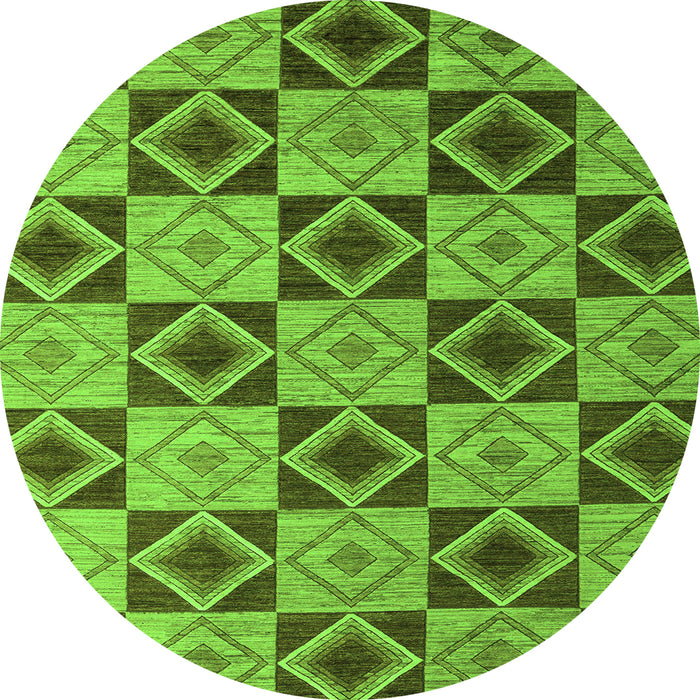 Round Abstract Green Modern Rug, abs5544grn