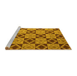 Sideview of Machine Washable Abstract Yellow Modern Rug, wshabs5544yw