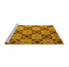 Sideview of Machine Washable Abstract Yellow Modern Rug, wshabs5544yw