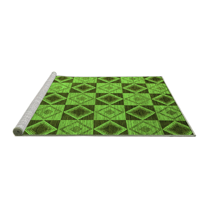 Sideview of Machine Washable Abstract Green Modern Area Rugs, wshabs5544grn