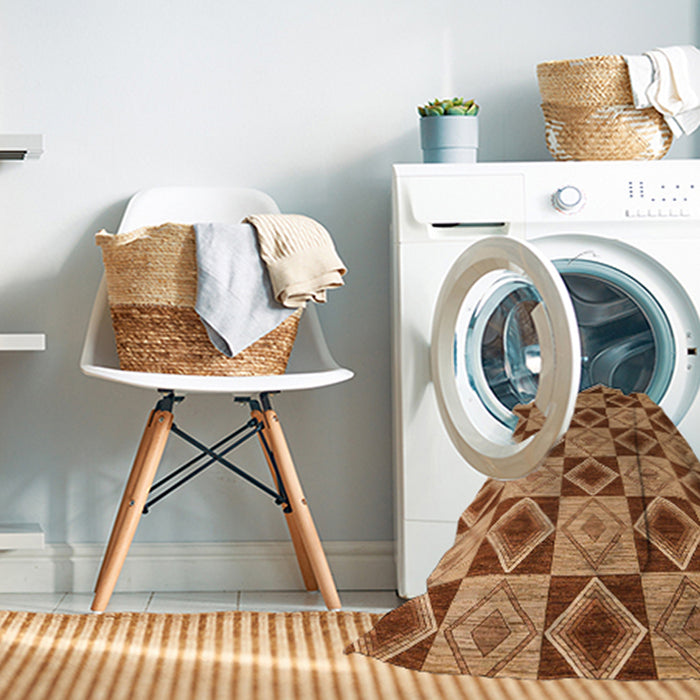 Machine Washable Abstract Orange Rug in a Washing Machine, wshabs5544