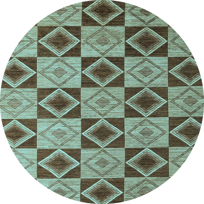Round Machine Washable Abstract Light Blue Modern Rug, wshabs5544lblu