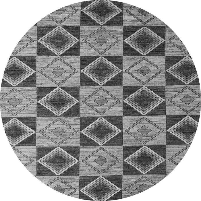 Round Machine Washable Abstract Gray Modern Rug, wshabs5544gry