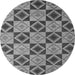 Round Machine Washable Abstract Gray Modern Rug, wshabs5544gry