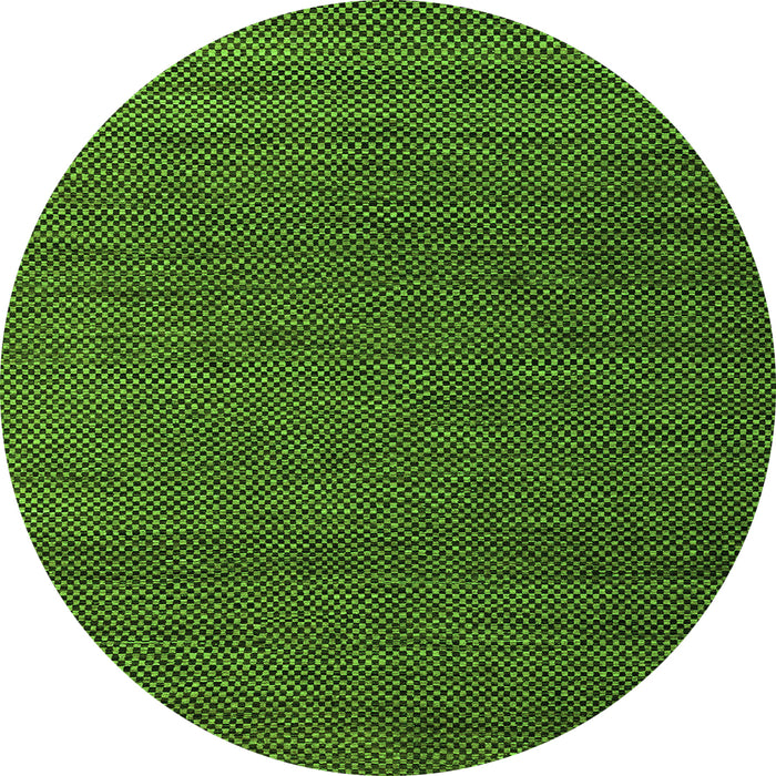 Round Machine Washable Abstract Green Modern Area Rugs, wshabs5545grn