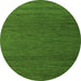 Round Machine Washable Abstract Green Modern Area Rugs, wshabs5545grn