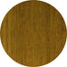 Round Abstract Yellow Modern Rug, abs5545yw