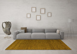 Machine Washable Abstract Yellow Modern Rug in a Living Room, wshabs5545yw