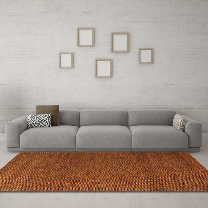 Machine Washable Abstract Orange Modern Area Rugs in a Living Room, wshabs5545org