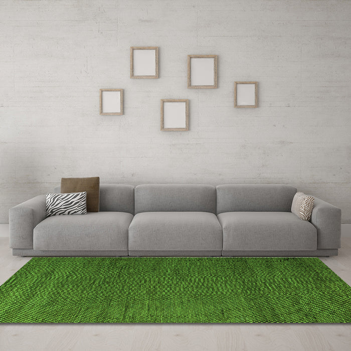 Machine Washable Abstract Green Modern Area Rugs in a Living Room,, wshabs5545grn