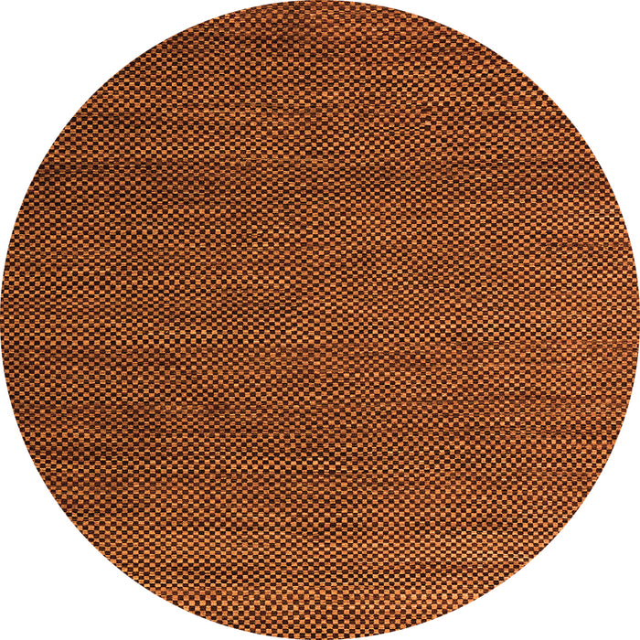 Round Machine Washable Abstract Orange Modern Area Rugs, wshabs5545org