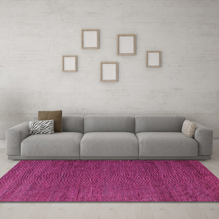 Machine Washable Abstract Pink Modern Rug in a Living Room, wshabs5545pnk