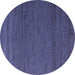 Round Abstract Blue Modern Rug, abs5545blu