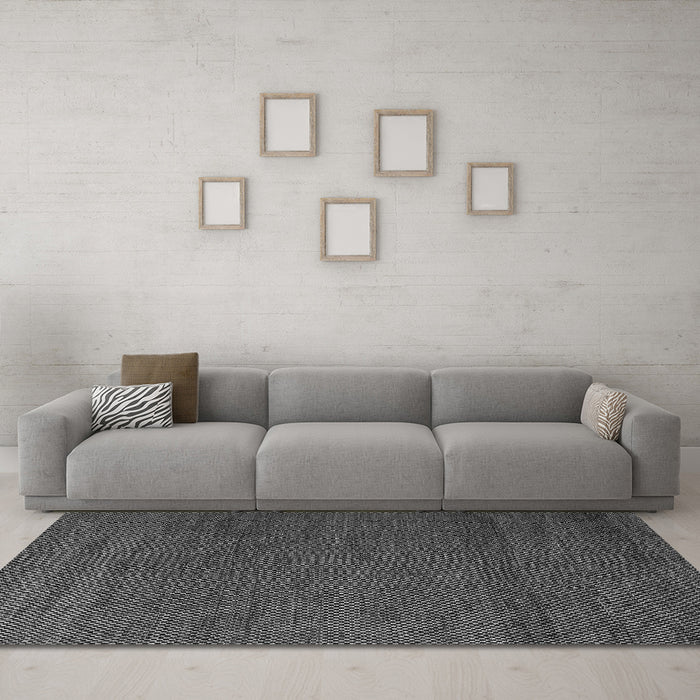 Machine Washable Abstract Gray Modern Rug in a Living Room,, wshabs5545gry