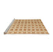 Sideview of Machine Washable Abstract Orange Rug, wshabs5546