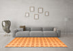Machine Washable Solid Orange Modern Area Rugs in a Living Room, wshabs5546org