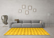 Machine Washable Solid Yellow Modern Rug in a Living Room, wshabs5546yw