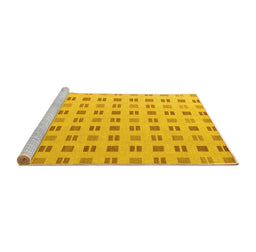 Sideview of Machine Washable Solid Yellow Modern Rug, wshabs5546yw