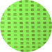 Round Machine Washable Solid Green Modern Area Rugs, wshabs5546grn