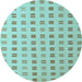 Round Machine Washable Solid Light Blue Modern Rug, wshabs5546lblu