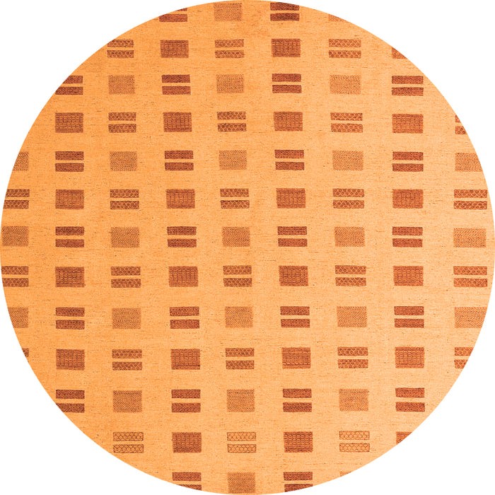 Round Machine Washable Solid Orange Modern Area Rugs, wshabs5546org