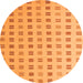 Round Machine Washable Solid Orange Modern Area Rugs, wshabs5546org