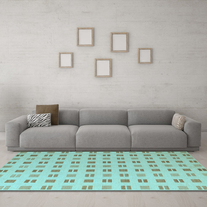 Machine Washable Solid Light Blue Modern Rug in a Living Room, wshabs5546lblu