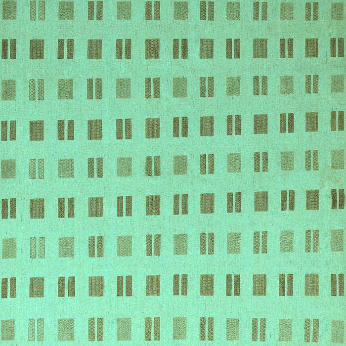 Square Solid Turquoise Modern Rug, abs5546turq