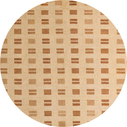 Round Machine Washable Abstract Orange Rug, wshabs5546