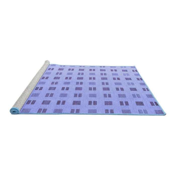 Sideview of Machine Washable Solid Blue Modern Rug, wshabs5546blu