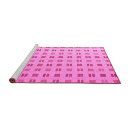 Sideview of Machine Washable Solid Pink Modern Rug, wshabs5546pnk
