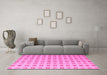 Machine Washable Solid Pink Modern Rug in a Living Room, wshabs5546pnk
