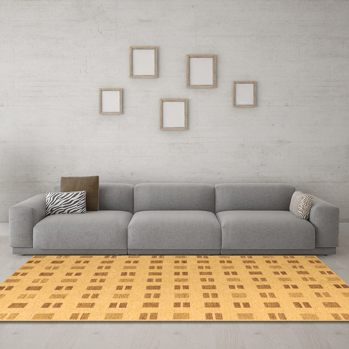 Machine Washable Solid Brown Modern Rug in a Living Room,, wshabs5546brn