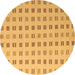 Round Solid Brown Modern Rug, abs5546brn