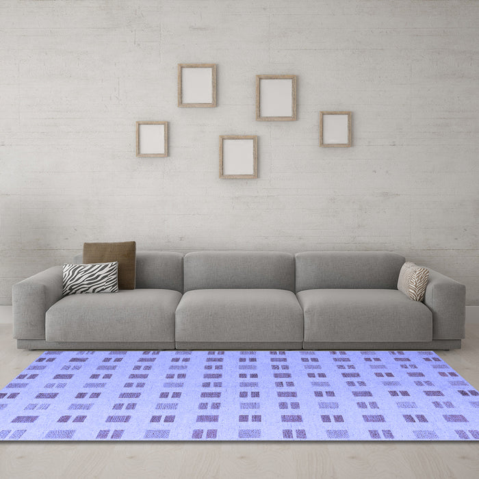 Machine Washable Solid Blue Modern Rug in a Living Room, wshabs5546blu